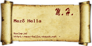Mező Hella névjegykártya